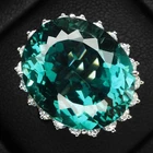 Gleaming Lagoon Blue Tourmaline Oval 15Ct 925 Sterling Silver White Gold Rings