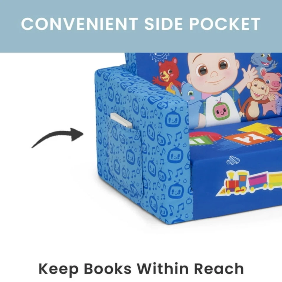 Sofá tumbona abatible CoComelon 2 en 1 para niños de Delta Children sin tarifa de importación Foto 3 de 4