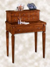 SCRIVANIA SCRITTOIO IN LEGNO MASSICCIO ARTE POVERA NOCE SCURO