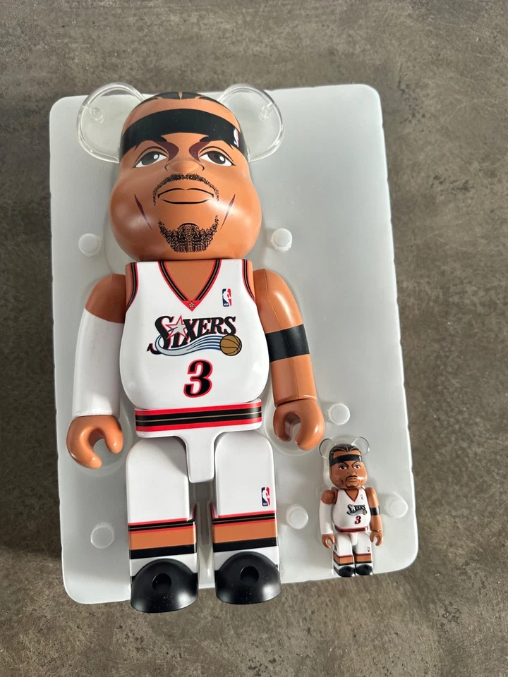 Набор игрушек BE@RBRICK Allen Iverson 100% и 400% Philadelphia 76ers NBA Medicom - Изображение 4 из 4