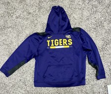 Nike Dri-Fit Louisiana State LSU Tigers Hoodie Sweatshirt Pullover Boys Sz XL
