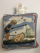 Vintage Disney Winnie the Pooh Tapestry Decorative Throw Pillow Christopher Robi