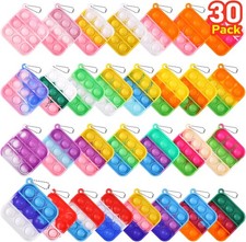 Kids Party Favors Fidget Toys Bulk 30 Pack Mini Pop Fidget Keychain Its Birthday