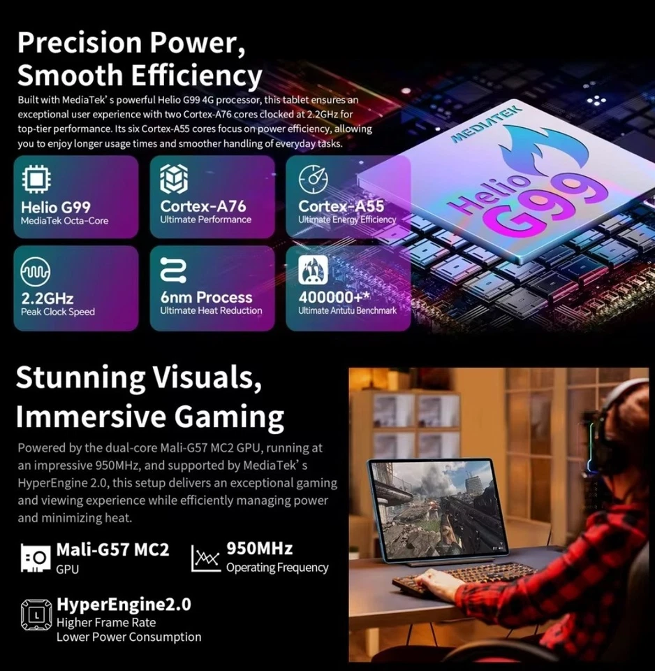 Teclast T70  14 inch Android 15 20+256GB 10000mAh 18W 4G LTE +WiFi GPS Tablet  - Image 4 of 4