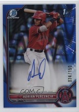 2022 Bowman Chrome Prospect Blue RayWave Refractor Adrian Placencia Auto 16hz