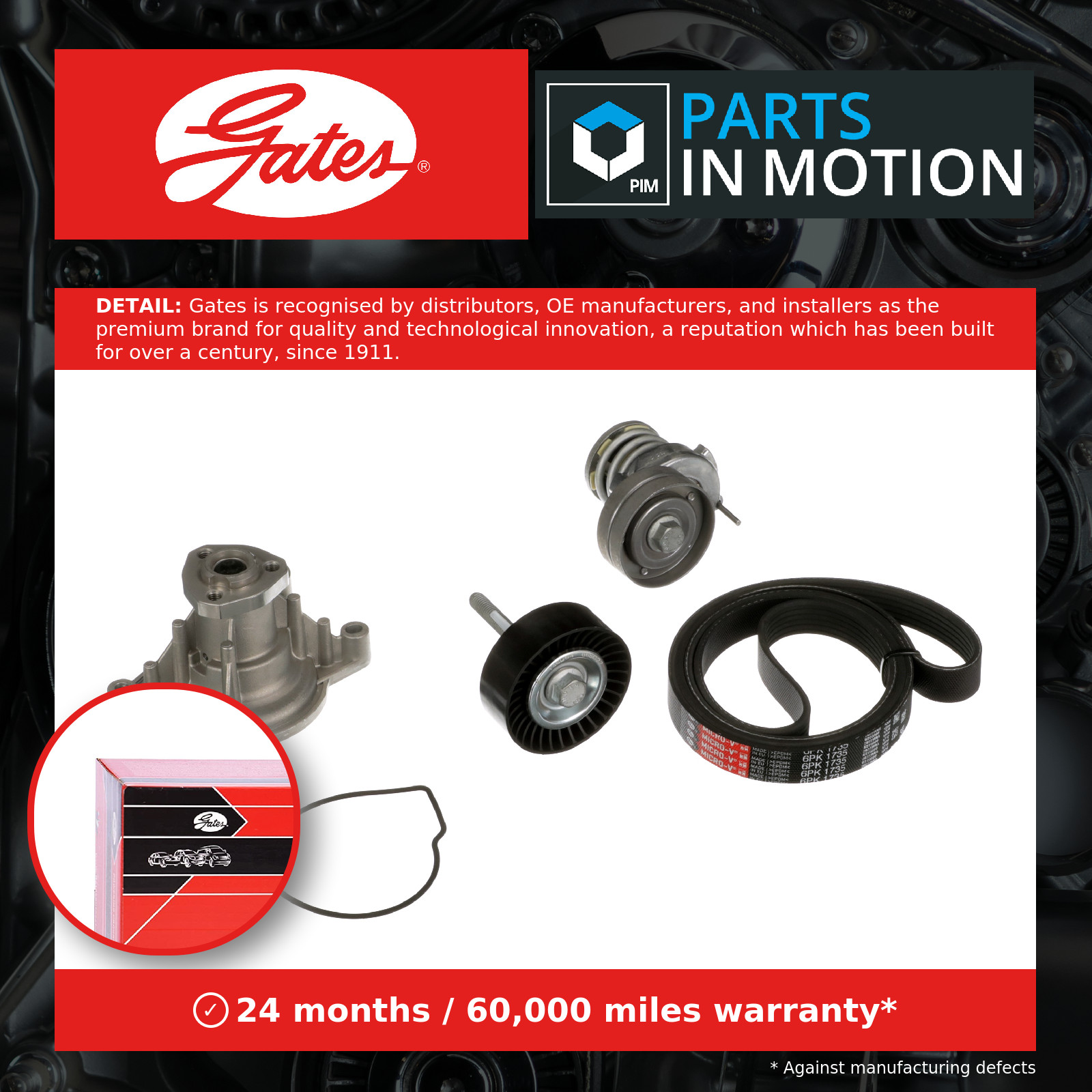 Fits GATES-ZESTAWY KP76PK1735 V-RIBBED BELT SET +PUMP ⭐UK Stock⭐ - Image 19