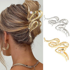 Metal Claw Clips Gold Hair Clips Claw Pearl Hair Clip Large Nonslip Stylish Hair