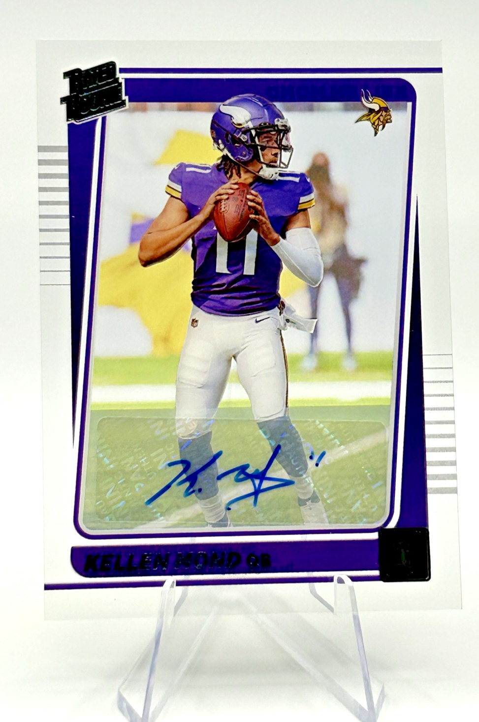 Kellen Mond Panini Clearly Donruss #57 Rated Rookie Autograph