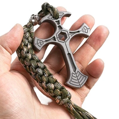 Titan Stahl EDC Werkzeug Kreuz Anhänger - Bild 1 von 4