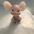 FENTON ROSALENE HAND PAINTED MOUSE PURPLE Poodle DRESS SIGNED S. Stephens 20-54