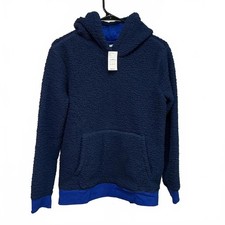 Lands' End Boys' Navy Blue Sherpa Hoodie XL 14-16 NWT