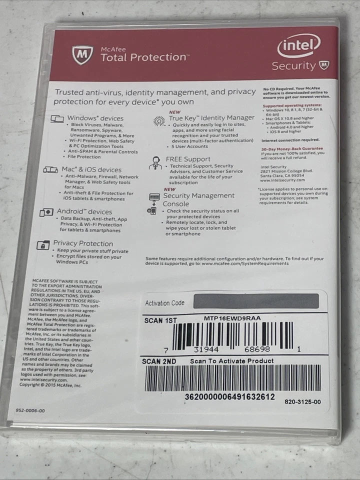 *MCAFEE 2015 Total Protection Unlimited Devices PC/Mac Brand New FACTORY SEALED* - Image 4 of 4