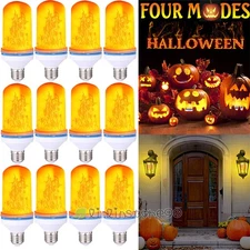 LOT LED Fire Effect Light Bulb Simulated Nature Flicker 4 Flame Modes Lamp Decor