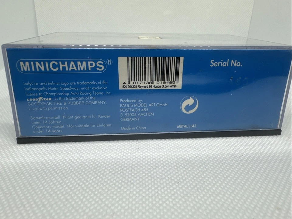 Gil de Ferran Hall Racing Reynard/Honda Indycar 1996 1/43 Raro Minichamps Indy Foto 4 de 4