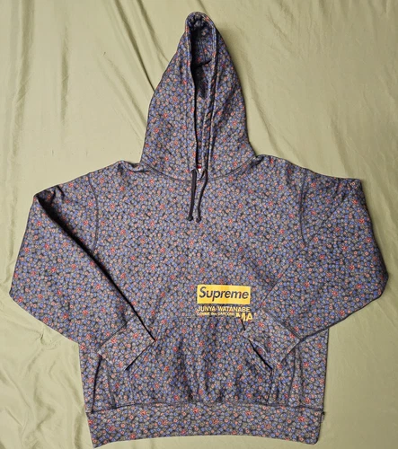 Sweat à capuche Supreme FW21 JUNYA WATANABE CDG MAN fleurs noires TAILLE S