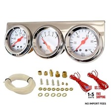 2 52mm 3 in 1 Triple Gauge kit Volt Meter Water Temp Temperature Gauge Oil