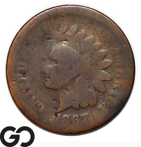 1867 Indian Head Cent Penny *Scarce*