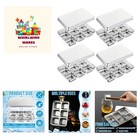 Elegant Rectangular Ice Cube Trays - 4 Stainless Steel Molds for Effortless Ice