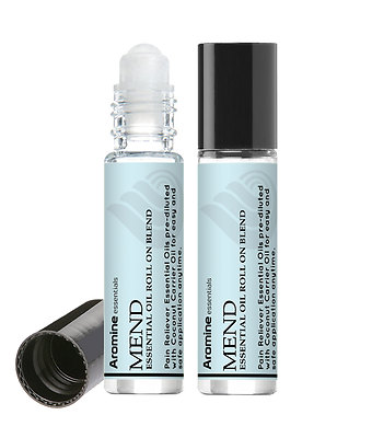 Aromine Mend Pain Relief Essential Oil Roll On, 2 Pack, Pre-Diluted 10ml