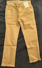NWT Boys Stretch Straight Fit Jeans Cat Jack Khaki Size 8 Adjustable Waist