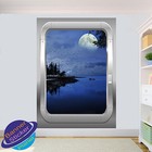 MOON OVER LAKE NIGHT VIEW WALL STICKER 3D SPACE DOOR ROOM DECOR DECAL MURAL YH4