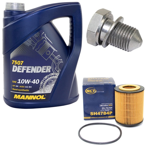 MotoröL Set 10W-40 5 Liter + ÖLfilter Sh 4784 P + Schraube FüR Audi A6 Avant 3.2-image