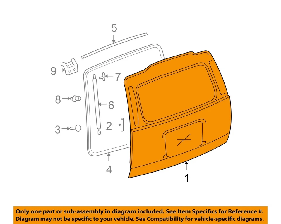 Used Deck Lid fits: 2010 Chevrolet Suburban 1500 w/privacy tint glass opt AJ1 ma - Image 3 of 4