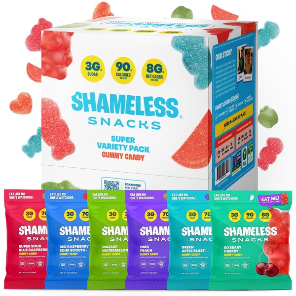 Snacks desvergonzados - Snacks saludables bajos en calorías gomitas ceto bajas en carbohidratos gluten fr...