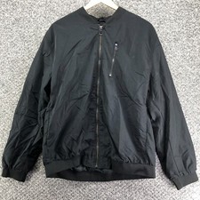 H&M Bomber Jacket Black Womens Sz L Full Zip ...