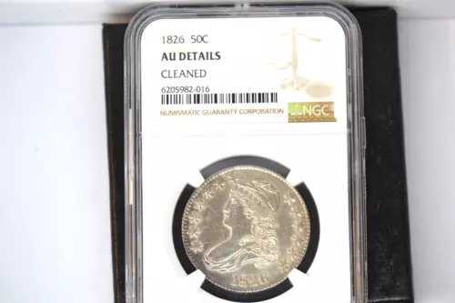 1826 Bust Half Dollar- NGC AU Details.  Cleaned.  Strong AU