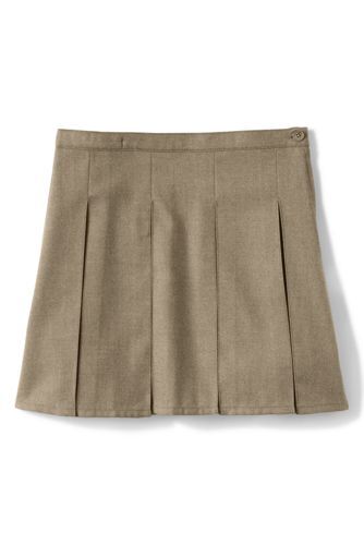 Lands' End Box Pleat Skirt Khaki NWOT (958) - Picture 1 of 6