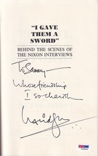 David Frost Personally Signed to Sammy Davis Jr. Richard Nixon Book PSA/DNA COA 