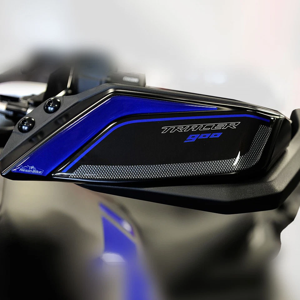 Autocollant 3D compatibles avec Yamaha Tracer 900 2018-2020 Protège-Mains Bleu