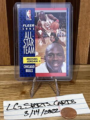 Michael Jordan Fleer 1991 All-Star Team Card #211 Rare !!  | eBay