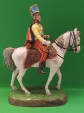 Porzellan figur Husar mit Pferd und Trompete 36cm