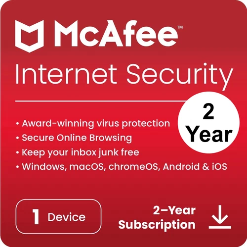 McAfee Internet Security Antivirus 2025 1 Device 2 Year 5 Minute EMAIL Delivery