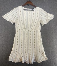 Forever 21 White Floral Flutter Mini Dress Women’s Size Medium SEE PHOTOS