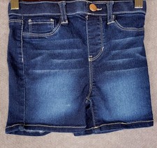 YML Girl Shorts Girl's 6X Denim Stretch Dark Wash Pull On School Wear Blue Snap