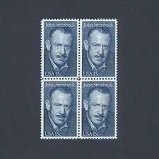 Nobel Prize Wining Author John Steinbeck - Mint Set of 4 Stamps 46 Years Old!