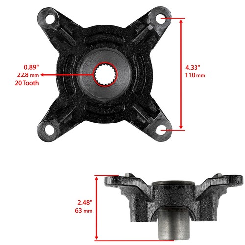 Front R Brake Caliper & Disc w/ Hub For Polaris Ranger 400 HO 2011 - Foto 3 di 8