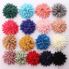 20pcs 7cm 2.75" Fabric Bark Flowers For Hairpins Satin Flower For Headbands