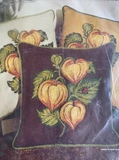 Gold Chinese Lantern Vintage Pillow Crewel Kit Paragon NIP Adele Veres 14x14
