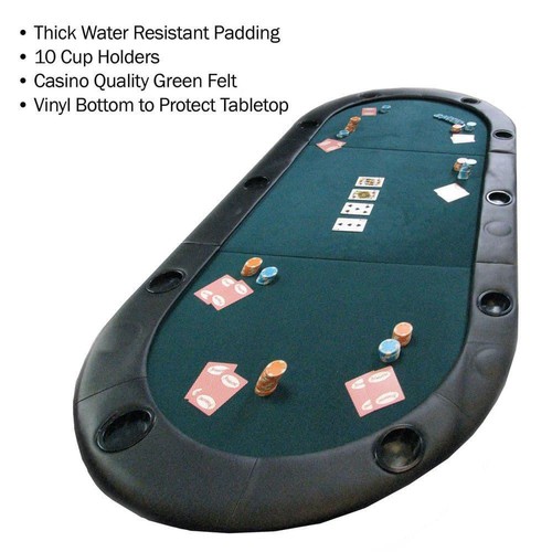 Pokertischplatte dreifach faltbar integrierte Getränkehalter dicke gepolsterte Kanten mit Tragetasche - Bild 4 von 6