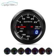 Dual Display 2 Turbo Boost Gauge With 7-color Led 52mm Psi Meter For Cars