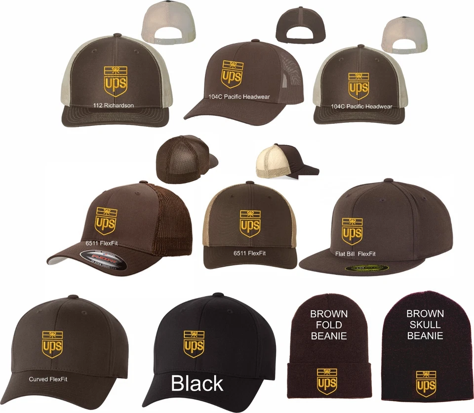 Pajarita UPS Gorras Sombreros 112 Richardson Flex Fit 210 Billete Plano 6277 Curvo Foto 2 de 4