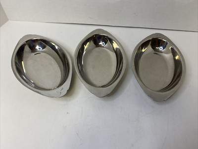 Vintage Lot of 3 Dishes Halco Stainless Steel Korea