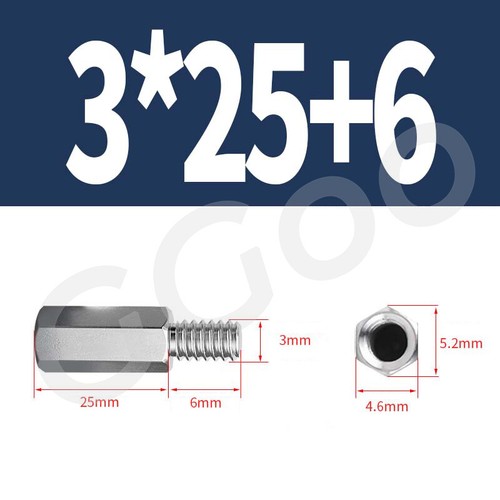 M3 Male-Female 303 Stainless Steel Hex Standoff Screw Spacer Pillar Hex Support - Picture 19 of 26