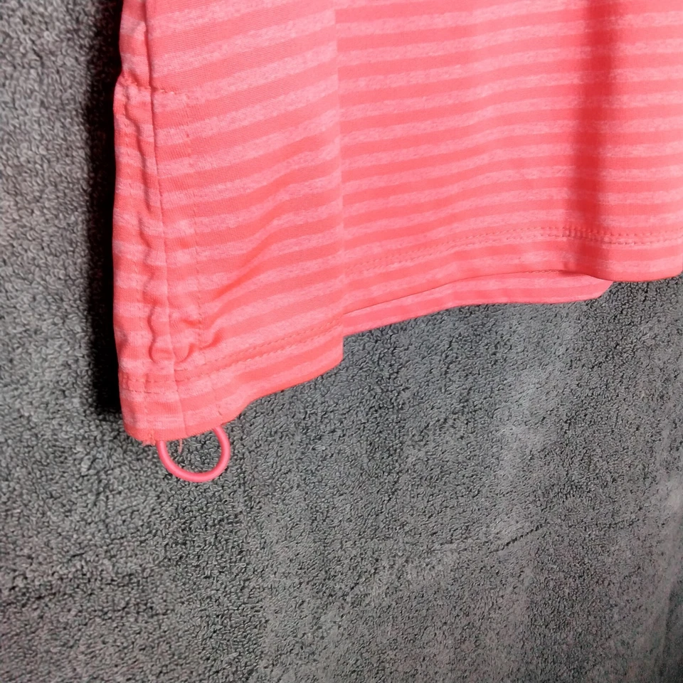 PGA Tour Womens Tank top Size M Orange Stripes Sleeveless Zip drawstrings - Image 3 of 4