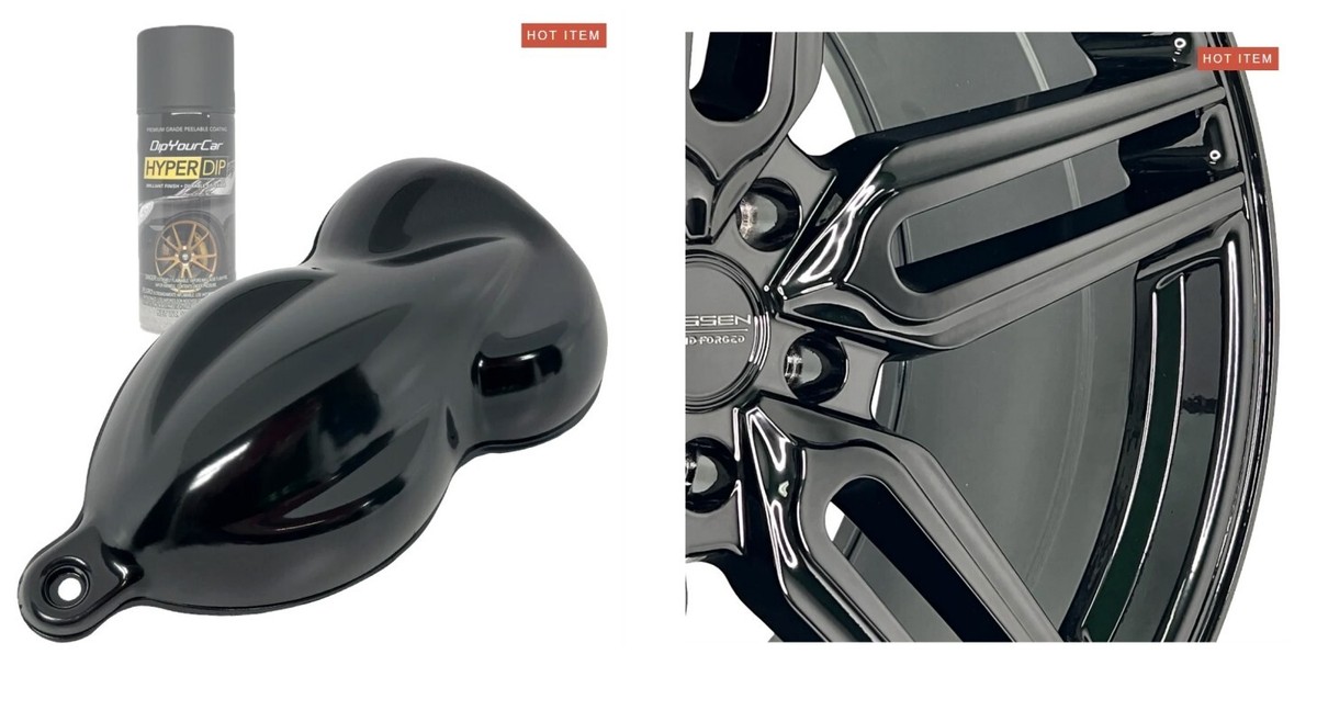 DYC 4 pack Gloss Piano Black HyperDip Peelable Paint Spray 11oz