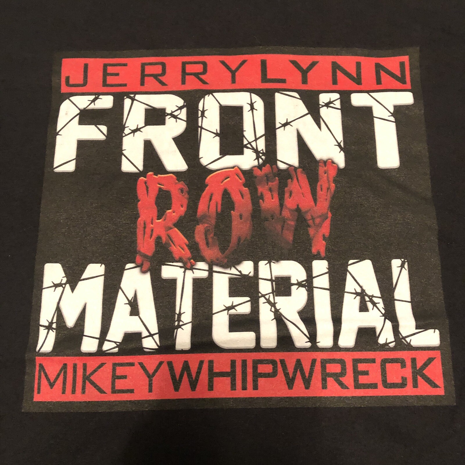 T shirt Jerry Lynn Mikey Whipwreck materiale fila anteriore ECW WCW WWF NUOVA SENZA ETICHETTE podcast